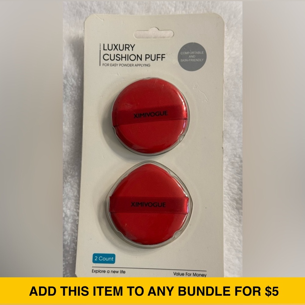 #H&B001 - Ximivogue Luxury Cushion Puff 2 Count Cherry Red